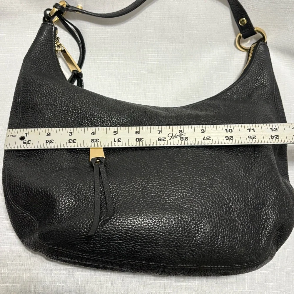Michael Kors Black Leather Hobo Bag with Gold Accents - Picture 7 of 15